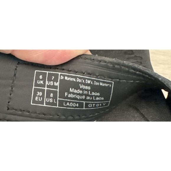 Dr. Martens Women Sz 8 Voss Mono Hydro BLACK Leather Sandals - Picture 11 of 13